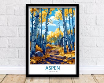 Aspen Colorado Travel Print Wall Decor Wall Art Aspen Wall Hanging Home Décor Aspen Gift Art Lovers Colorado Art Lover Gift Print Art
