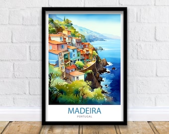 Madeira Portugal Impresión Madeira Decoración Madeira Cartel Madeira Arte Madeira Wall Art Regalo para los amantes de Madeira Madeira Home Decor