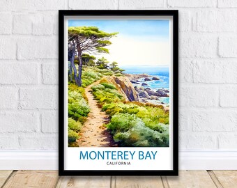 Monterey Bay California Travel Print Wall Decor Wall Art Monterey Bay Wall Hanging Home Décor Monterey Bay Gift Art Lovers California Art