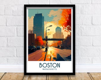 Boston Illustration Print | Travel Wall Art