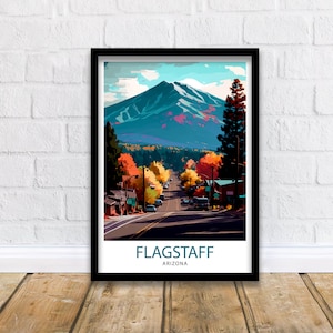 Flagstaff Arizona Travel Poster Flagstaff Wall Decor Flagstaff Art Print| Arizona Travel Prints Flagstaff Illustration Flagstaff Wall Art