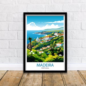 Madeira Portugal Impresión Madeira Decoración Madeira Cartel Madeira Arte Madeira Wall Art Regalo para los amantes de Madeira Madeira Home Decor