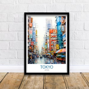 Tokyo Japan Travel Print  Tokyo Wall Decor Tokyo Poster Japan Travel Prints Tokyo Art Print Tokyo Illustration Tokyo Wall Art