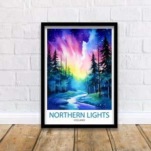 Nordlicht Aurora Borealis Reise Druck Himmelskörper Wand Dekor Nachthimmel Poster Aurora Borealis Reise Drucke Nordlichter Kunstdruck