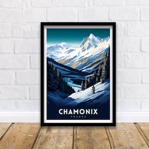 Chamonix France Print Chamonix Decor Chamonix Poster Chamonix Art Chamonix Wall Art Gift for Alpine Lovers Chamonix Home Decor