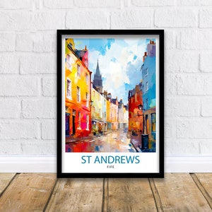 St Andrews Fife Travel Print  St Andrews Wall Decor St Andrews Poster Scotland Travel Prints St Andrews Art Print St Andrews Illustration