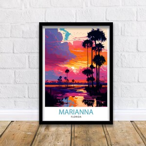 Marianna Florida Travel Print| Marianna Wall Art Florida State Decor Travel Poster Marianna Cityscape Print Home Decor