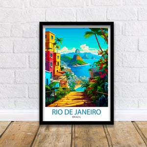 Rio de Janeiro Brazil Travel Print| Rio Wall Decor Rio Poster Brazil Travel Prints Rio Art Print Rio Illustration Rio Wall Art