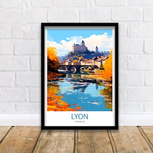 Lyon France Travel Print  Lyon Wall Decor Lyon Poster France Travel Prints Lyon Art Print Lyon Illustration Lyon Wall Art - France Print