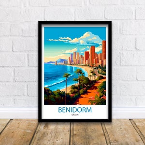 Benidorm Spanje afdrukken Benidorm muur decor Benidorm poster Benidorm kunst afdrukken Benidorm kunst aan de muur cadeau voor Benidorm reizen Benidorm Home decor