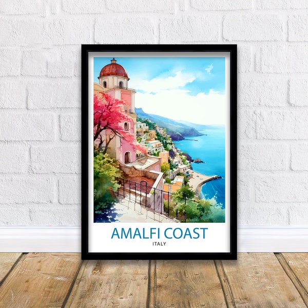 Amalfi Coast Italy Travel Print  Amalfi Coast Wall Decor Amalfi Coast Poster Italy Travel Prints Amalfi Coast Art Print Amalfi Coast