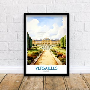 Versailles France Travel Print  Versailles Wall Decor Versailles Poster France Travel Prints Versailles Art Print Versailles Illustration