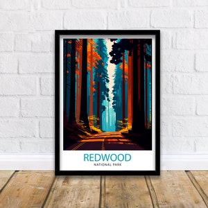 Redwood National Park California Travel Print| Wall Art Decor Nature Poster Gift for Nature Lover California Travel Print