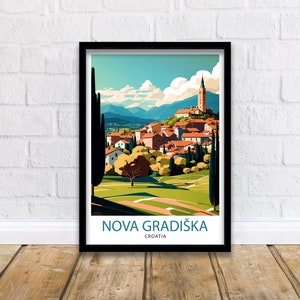 Nova Gradiška Croatia Travel Print , Croatian Cityscape Wall Art, Croatia Travel Poster, Nova Gradiška Souvenir, Home Decor image 1