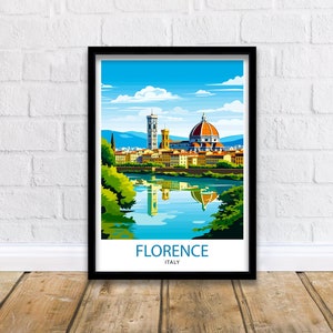 Florence Italy Travel Print  Florence Wall Decor Florence Home Living Decor Florence Italy Illustration Travel Poster Gift for Florence