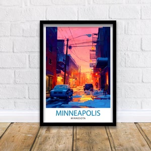 Minneapolis Minnesota Travel Print| Minneapolis Wall Decor Minneapolis Poster USA Travel Prints Minneapolis Art Print Minneapolis