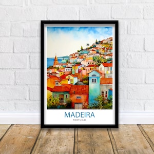 Madeira Portugal Print  Madeira Decor Madeira Poster Madeira Art Madeira Wall Art Gift for Madeira Lovers Madeira Home Decor