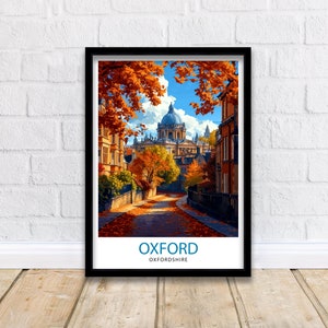Oxford UK Reise-Druck Oxford Wand Kunst Oxford Illustration England Reise Poster Oxfordshire Geschenk Oxford Home Dekor