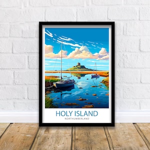 Holy Island Northumberland reizen afdrukken Holy Island muur decor Holy Island poster Northumberland reizen prints Holy Island kunst afdrukken Holy
