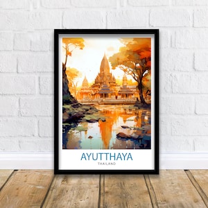 Ayutthaya Thailand Travel Print  - Ayutthaya Wall Decor - Ayutthaya Poster - Thailand Travel Prints - Ayutthaya Art Print