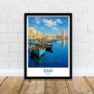 Bari Italy Travel Print  Bari Wall Decor Bari Poster Italy Travel Prints Bari Art Print Bari Illustration Bari Wall Art