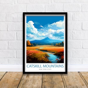 Catskill Mountains New York State Travel Print Catskill Wall Decor Catskill Mountains Poster New York State Travel Prints Catskill Art Print