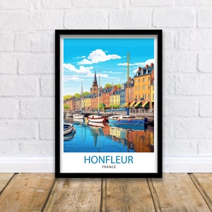 Honfleur France Travel Print  Honfleur Wall Decor Honfleur Poster France Travel Prints Honfleur Art Print Honfleur Illustration Honfleur