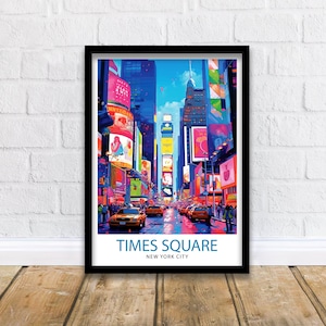 Stampa di Times Square, New York City/ Decorazione murale di Times Square Poster di viaggio di New York Stampa artistica di Times Square Illustrazione di Times Square
