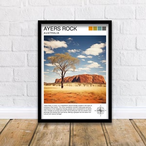 Ayers Rock Australia Travel Print  Ayers Rock Wall Decor Ayers Rock Poster Australia Travel Prints Ayers Rock Art Print Ayers Rock