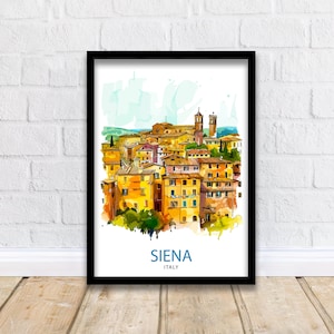 Siena Italy Travel Print Wall Decor Siena Wall Decor Siena Poster Tuscany Travel Prints Siena Art Print Siena Illustration Siena Wall