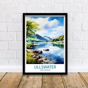 Ullswater Lake District Travel Print  Lake District Wall Decor Ullswater Home Living Decor Ullswater Illustration Travel Poster Gift for