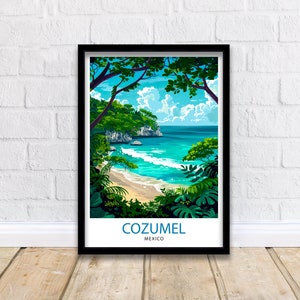 Cozumel Mexico Travel Print  Wall Art Cozumel Wall Hanging Home Décor Cozumel Gift Art Lovers Mexico Art Lover Gift Print Art