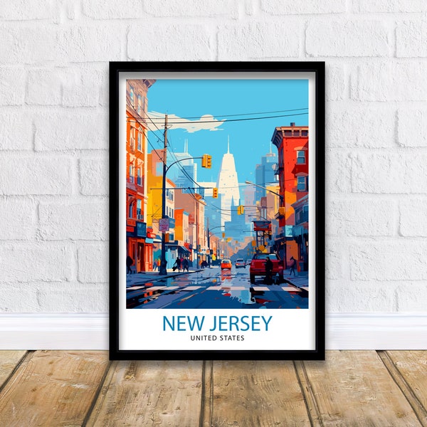 New Jersey US Travel Print| New Jersey Wall Decor New Jersey Poster US Travel Prints New Jersey Art Print New Jersey Illustration New Jersey