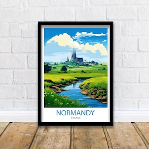 Normandy France Travel Print  Normandy Wall Decor Normandy Poster France Travel Prints Normandy Art Print Normandy Illustration Normandy