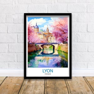Lyon France Travel Print  Lyon Wall Decor Lyon Poster France Travel Prints Lyon Art Print Lyon Illustration Lyon Wall Art - France Print