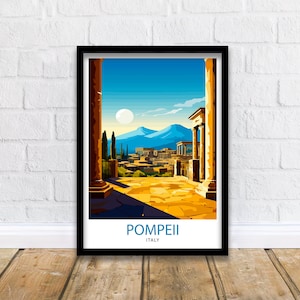 Pompeii Italy Travel Print  Pompeii Wall Decor Pompeii Poster Italy Travel Prints Pompeii Art Print Pompeii Illustration Pompeii Wall Art