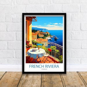 French Riviera Travel Print  Riviera Wall Decor French Riviera Poster Mediterranean Travel Prints Riviera Art Print French Riviera