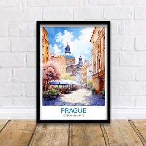 Prague Czech Republic Travel Print  Prague Wall Decor Prague Poster Czech Republic Travel Prints Prague Art Print Prague Illustration
