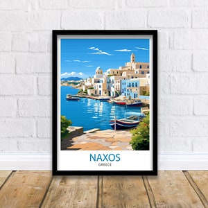 Naxos Greece Travel Print  Naxos Wall Decor Naxos Poster Greece Travel Prints Naxos Art Print Naxos Illustration Naxos Wall Art Greece