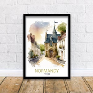 Normandy France Travel Print  Normandy Wall Decor Normandy Poster France Travel Prints Normandy Art Print Normandy Illustration Normandy
