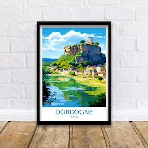 Dordogne France Travel Print  Dordogne Wall Decor Dordogne Poster France Travel Prints Dordogne Art Print Dordogne Illustration Dordogne