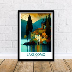 Comer See Italien Reise Druck Wand Dekor Haus Dekor Italien Illustration Reise Poster Geschenk für Italien Wohnkultur