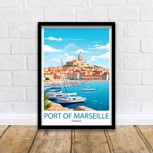Marseille France Travel Print  Marseille Wall Decor Marseille Poster France Travel Prints Marseille Art Print Marseille Illustration