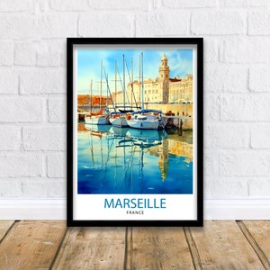 Marseille France Travel Print  Marseille Wall Decor Marseille Poster France Travel Prints Marseille Art Print Marseille Illustration