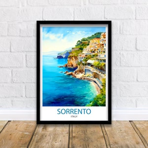Sorrento Italy Travel Print  Sorrento Wall Decor - Sorrento Poster  Italy Travel Prints Sorrento Art Print Sorrento Italy Illustration