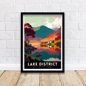 Lake District National Park Travel Print Wall Decor Wall Art Lake District Wall Hanging Home Décor Lake District Gift Art Lovers UK Art