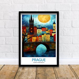 Prague Czech Republic Travel Print  Prague Wall Decor Prague Poster Czech Republic Travel Prints Prague Art Print Prague Illustration