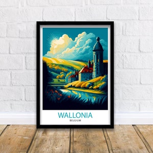 Wallonia Travel Print| Wallonia Wall Art Wallonia Home Decor Wallonia Belgium Illustration Travel Poster Gift For Wallonia Lovers