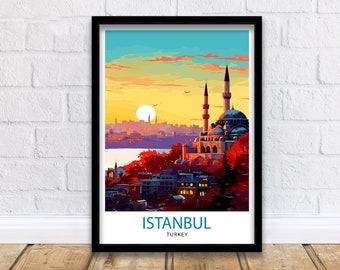 Istanbul Türkei Reise-Druck Istanbul Wandkunst Türkei Illustration Istanbul Reise-Plakat Türkei Wohnkultur Geschenk für Reisende