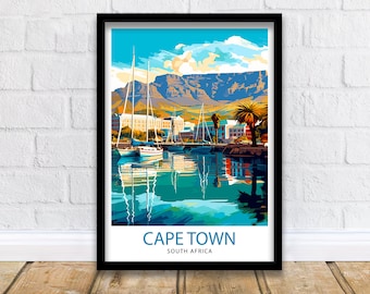 Impresión de viaje de Ciudad del Cabo, Sudáfrica Decoración de pared de Ciudad del Cabo Póster de Ciudad del Cabo Impresiones de viaje de Sudáfrica Impresión artística de Ciudad del Cabo Ciudad del Cabo